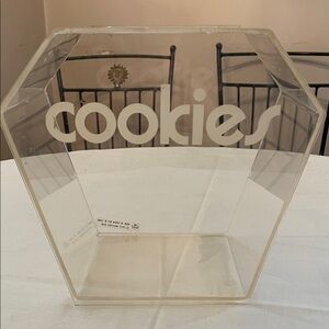 MCM 80’s Acrylic Cookie Jar Heptagon Shape White Lettering “COOKIES “